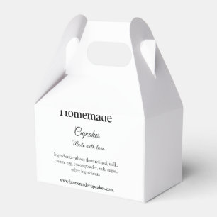 Homemade cupcakes made with love add text website favour box