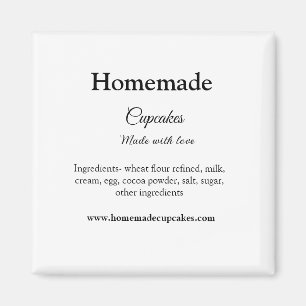 Homemade cupcakes made with love add text website magnet