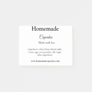 Homemade cupcakes made with love add text website post-it notes