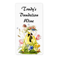Homemade Dandelion Picking Wildflower Wine Labels