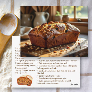 Homemade Date Nut Bread Recipe Postcard