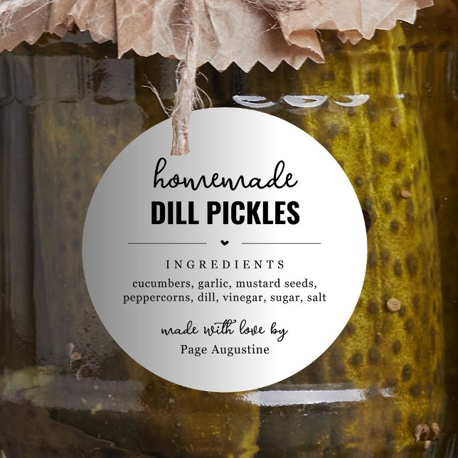 Homemade Dill Pickle Jar Label Sticker (Creator Uploaded)
