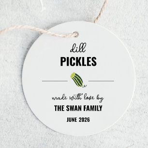 Homemade Dill Pickle Jar Label Tag