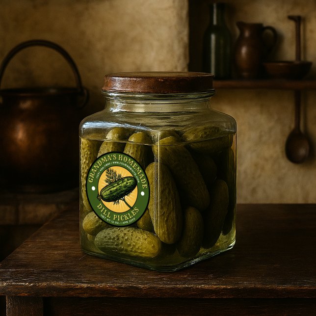 Homemade Dill Pickles Vintage Label Template (Creator Uploaded)
