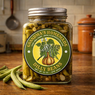 Homemade Dilly Beans Art Label Template
