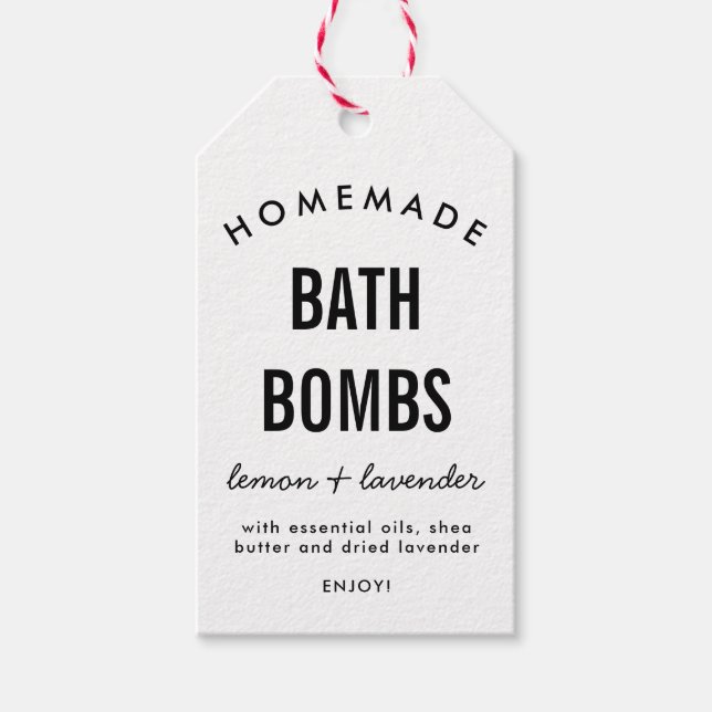 Homemade DIY bath bomb packaging label (Front)