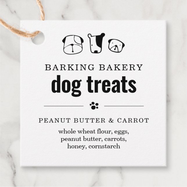 Homemade Dog Bakery Business Treat Tag (Front)