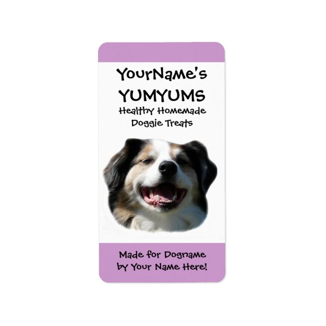 Homemade Dog Treats custom Aussie Dog  Label (Front)