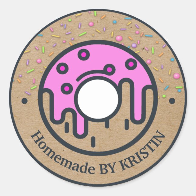 Homemade Doughnut Craft Paper Classic Round Sticke Classic Round Sticker (Front)