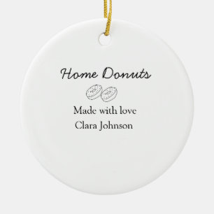 Homemade doughnuts bakery add your text name custo ceramic tree decoration
