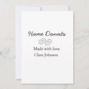 Homemade doughnuts bakery add your text name custo invitation