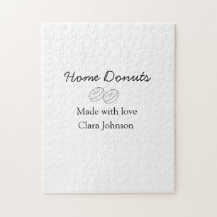 Homemade doughnuts bakery add your text name custo jigsaw puzzle