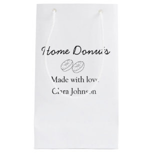 Homemade doughnuts bakery add your text name custo small gift bag