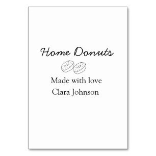 Homemade doughnuts bakery add your text name custo table number