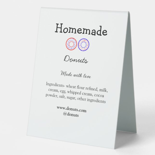 Homemade doughnuts made with love add text website (Front)