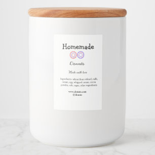 Homemade doughnuts made with love add text website food label