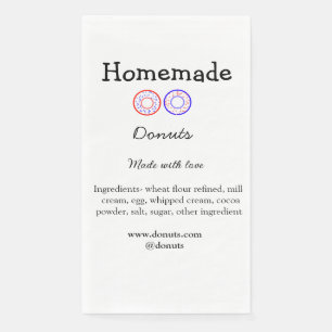 Homemade doughnuts made with love add text website napkin