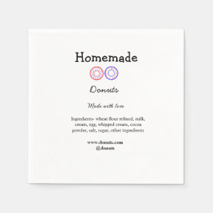 Homemade doughnuts made with love add text website napkin