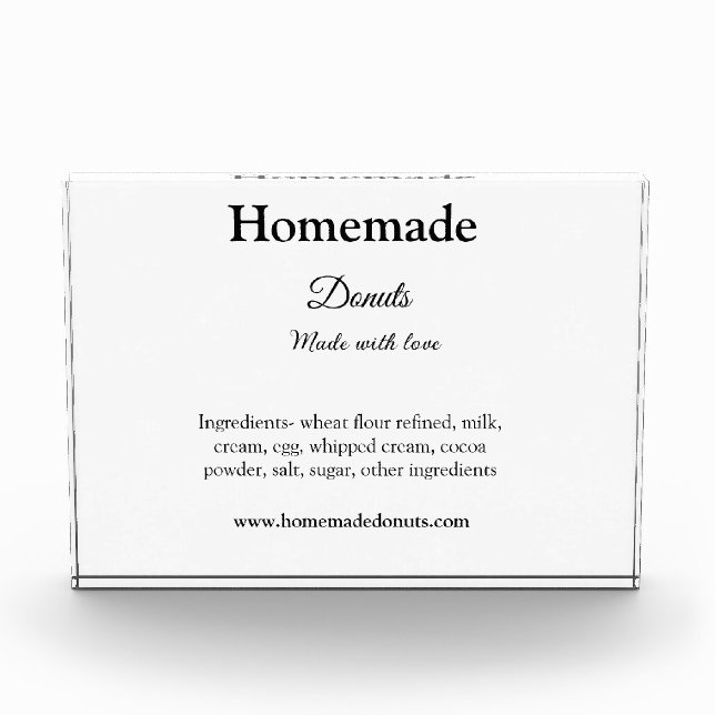 Homemade doughnuts made with love add text website photo block (Front)