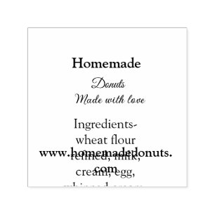 Homemade doughnuts made with love add text website self-inking stamp