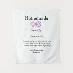 Homemade doughnuts made with love add text website tapestry