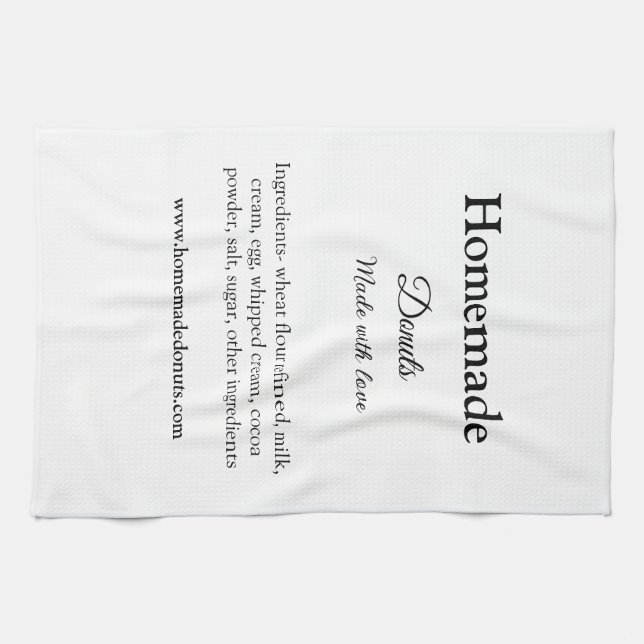 Homemade doughnuts made with love add text website tea towel (Horizontal)