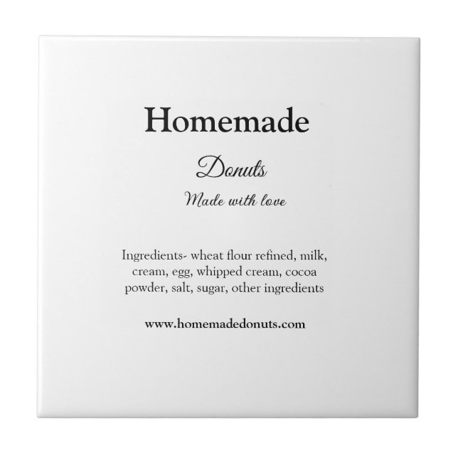 Homemade doughnuts made with love add text website tile (Front)