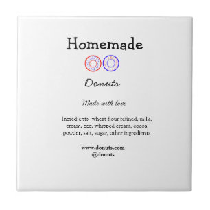 Homemade doughnuts made with love add text website tile