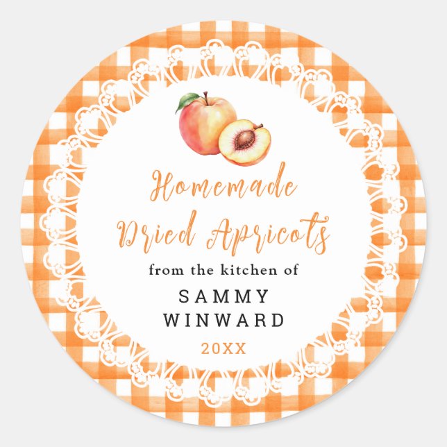 Homemade Dried Apricot Snack Label (Front)
