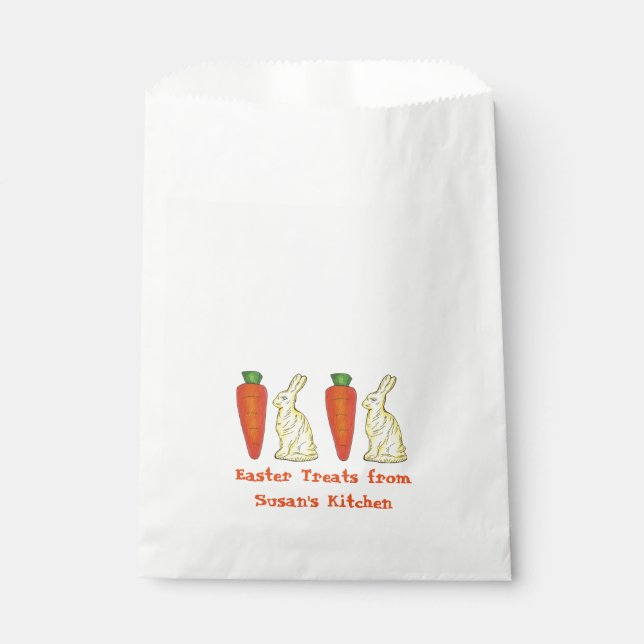 Homemade Easter Candy Bunny Rabbit Carrot Treats Favour Bags (Front)