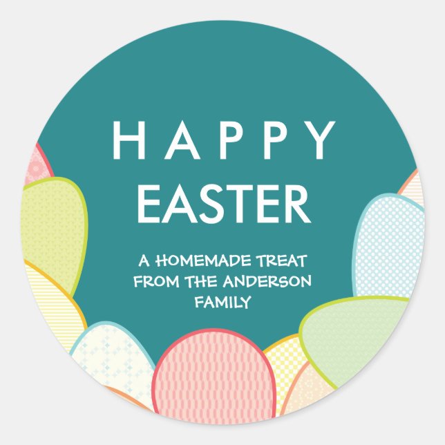 Homemade Easter Treats | Pastel Eggs Classic Round Sticker (Front)