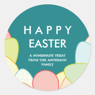 Homemade Easter Treats   Pastel Eggs Classic Round Sticker