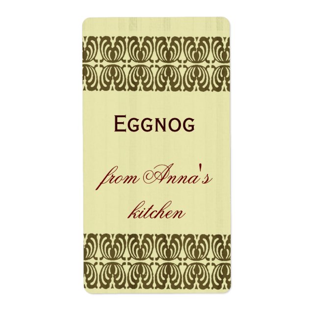 Homemade eggnog personalised border (Front)