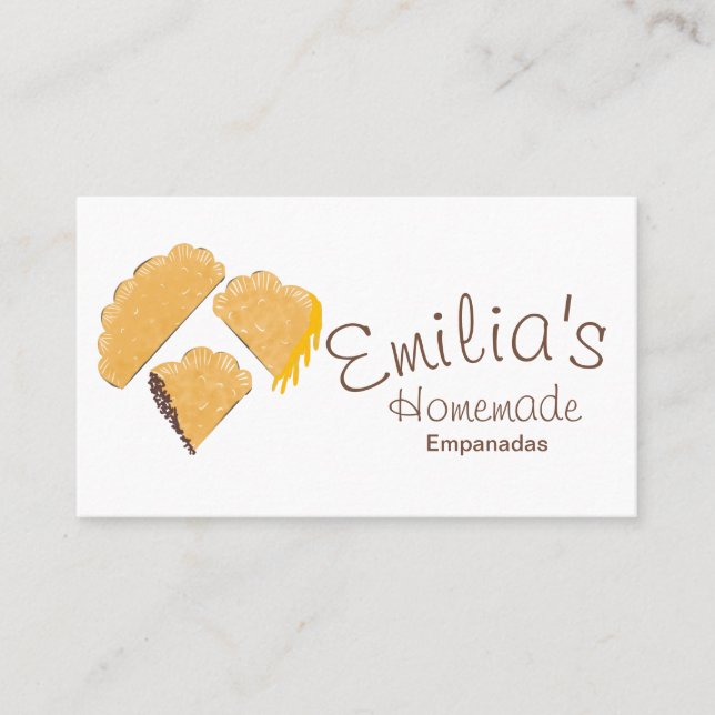 Homemade Empanadas Business Hand Drawn Logo Business Card (Front)
