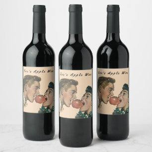 Homemade Eve's Apple Wine Retro style share bite Label