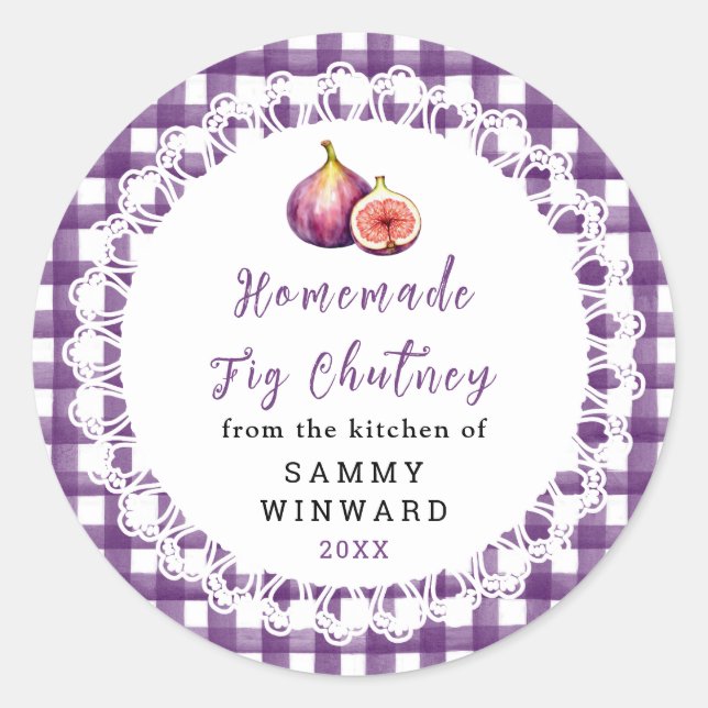 Homemade Fig Chutney Jar Label (Front)
