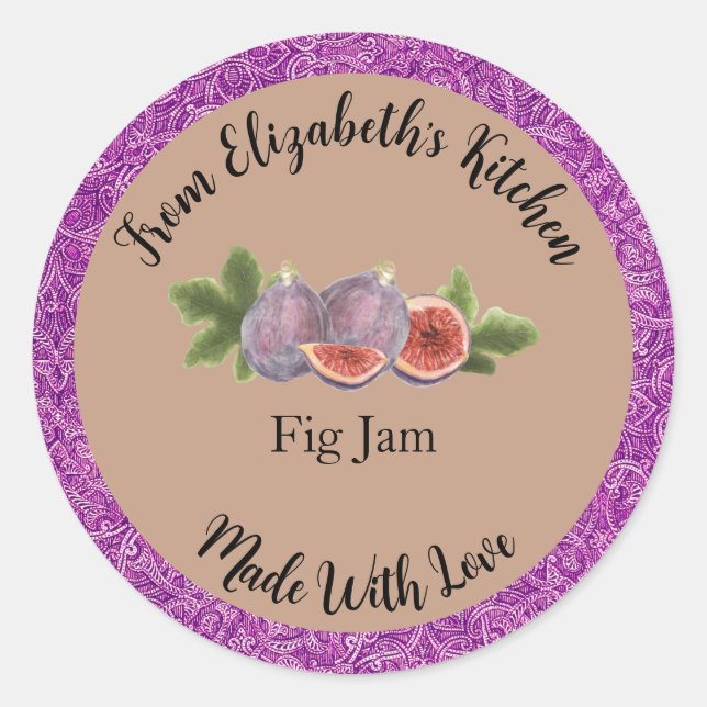 Homemade Fig Jam Jar Label Create Your Own (Front)