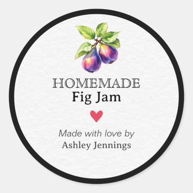 Homemade Fig Jam Label Canning Sticker (Front)