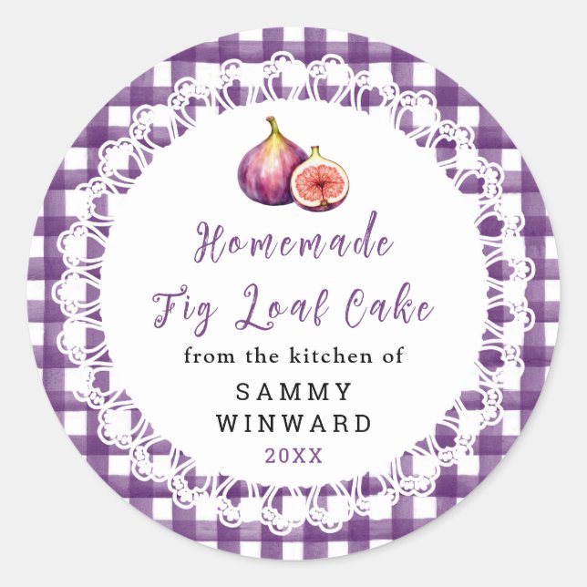 Homemade Fig Loaf Cake Label (Front)