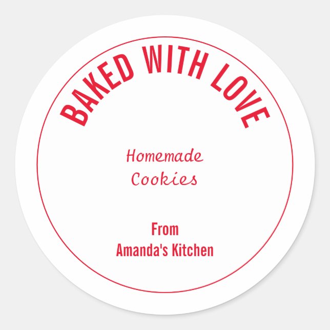 Homemade Food Christmas Cookies Gift Party Favour Classic Round Sticker (Front)