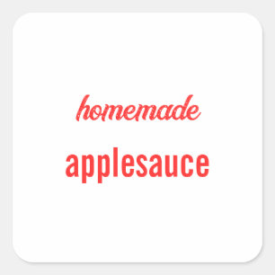 Homemade Food Gift Label Canning Jar Applesauce