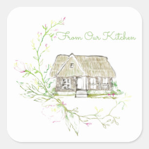 Homemade for You English Cottage Square Stickers