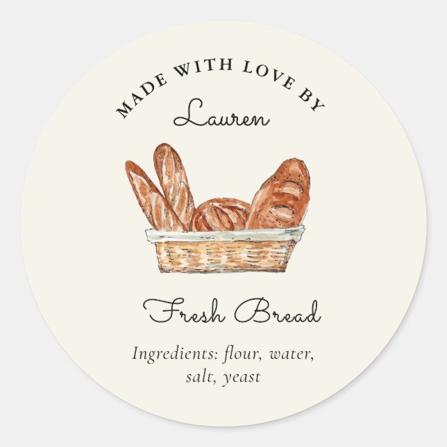Homemade fresh Bread  Classic Round Sticker (Front)