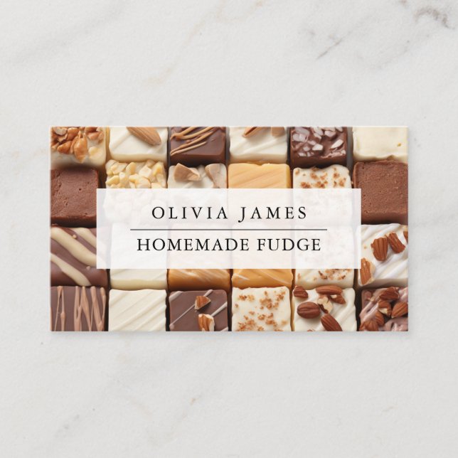 Homemade Fudge Blocks Luxury Fudge Sweets Business Card (Front)