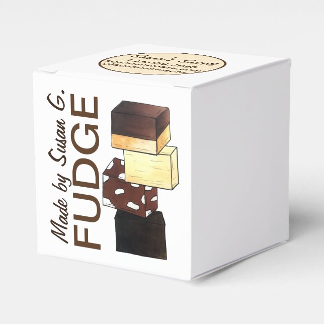 Homemade Fudge Candy Confectionery Made Baked By Favour Box (Front Side)