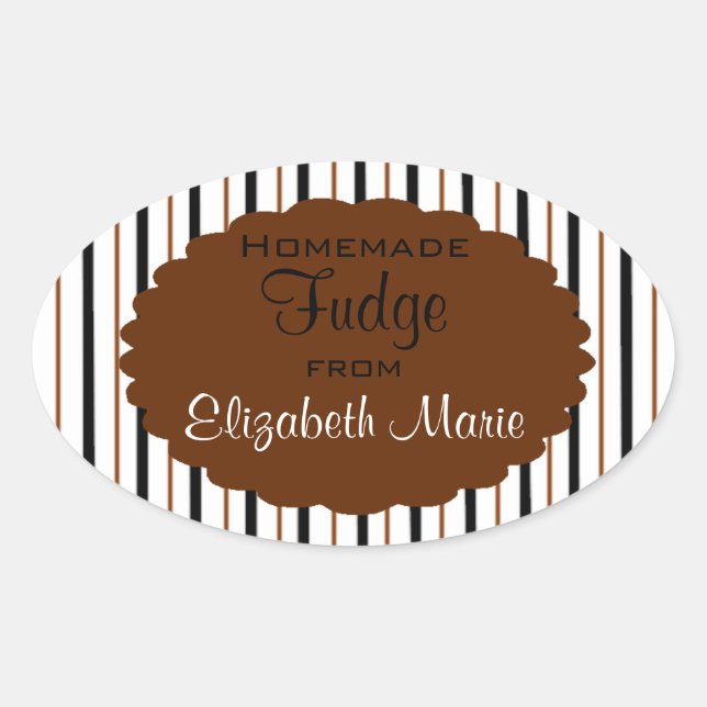 Homemade Fudge Oval Sticker (Front)
