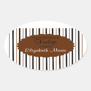 Homemade Fudge Oval Sticker