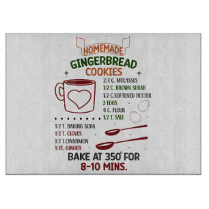 Homemade Gingerbread Cookie Recipe Cutting Board