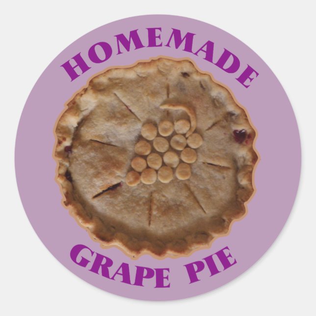 Homemade Grape Pie Classic Round Sticker (Front)