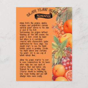 Homemade Grape Yeast Starter Recipe Postcard
